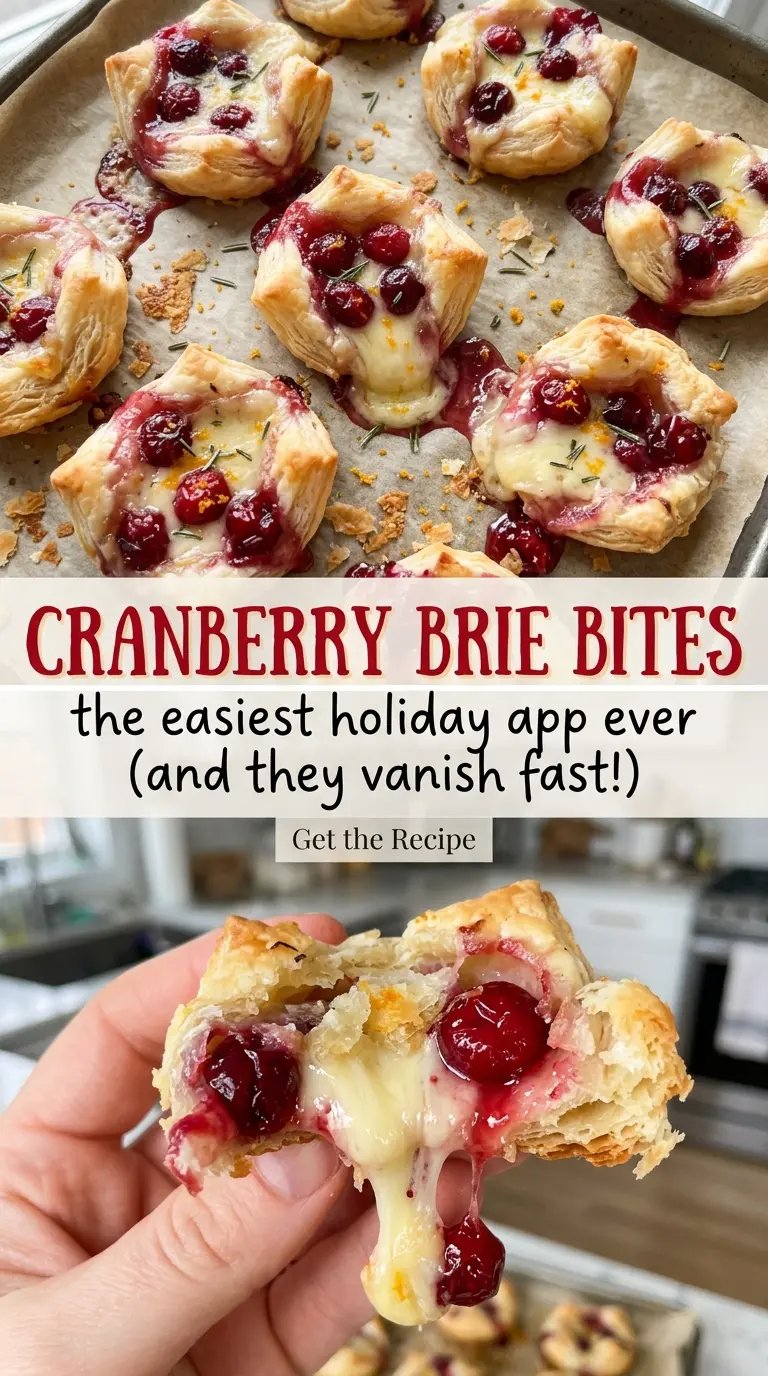 Cranberry Brie Bites flaky golden centers