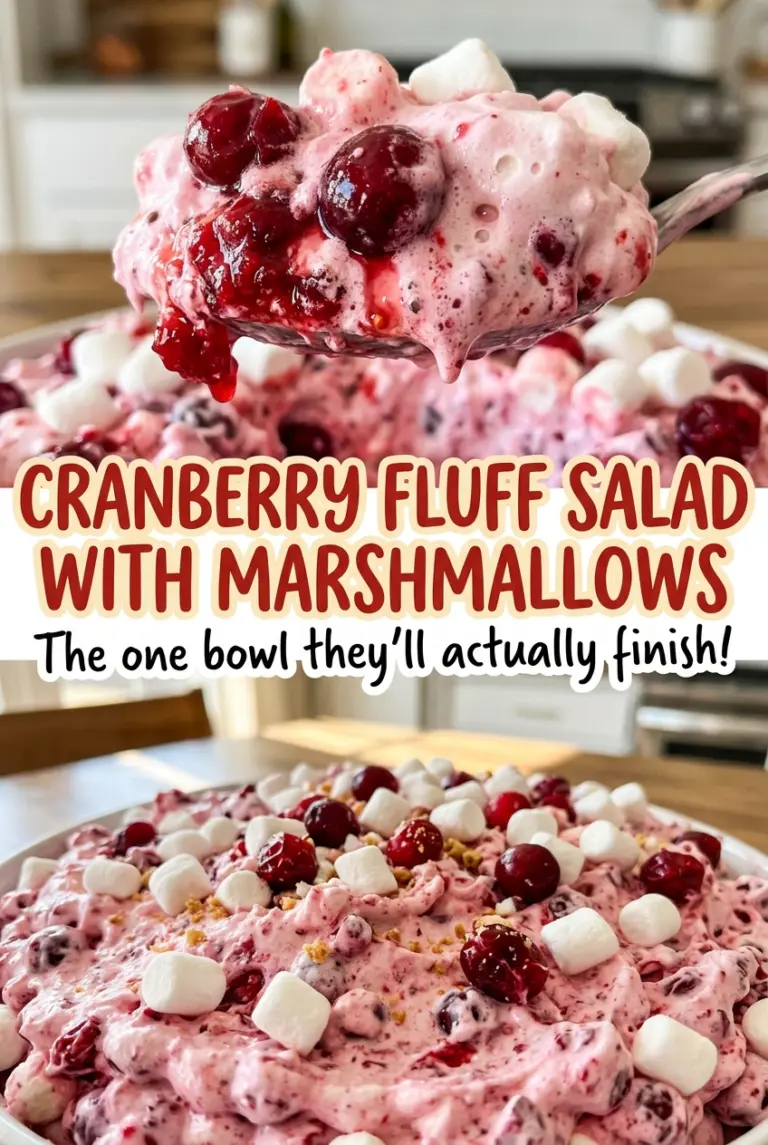 Cranberry Fluff Salad with Marshmallows