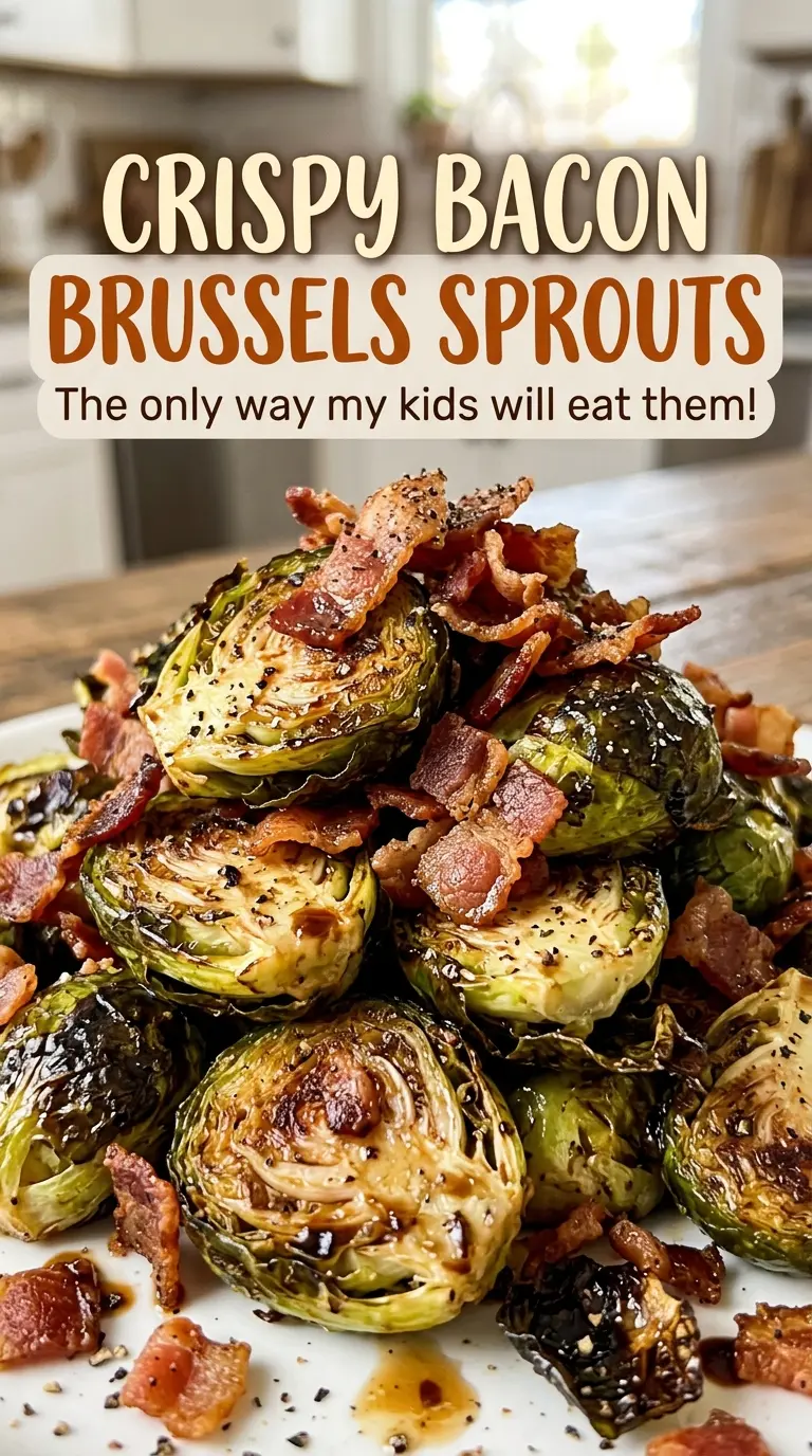 Crispy Bacon Brussels Sprouts with browned, savory bites