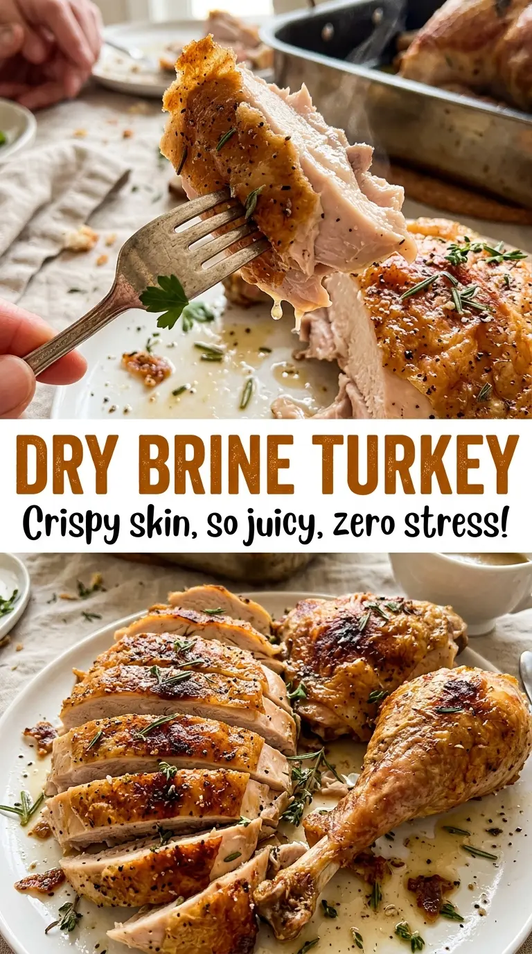 Dry Brine Turkey with golden roasted skin