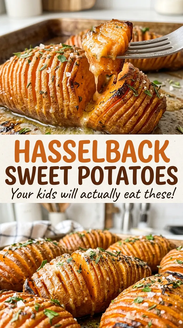 Hasselback sweet potatoes with crisp golden edges