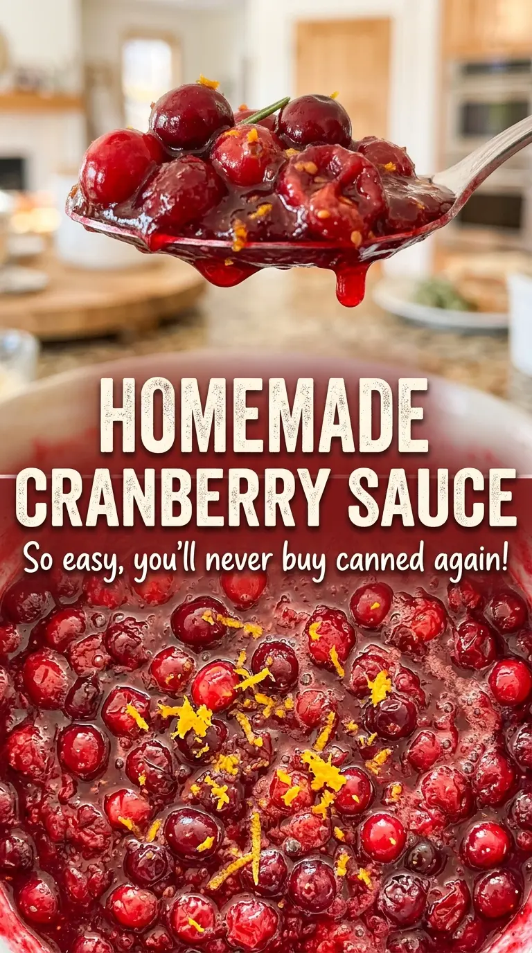 Homemade cranberry sauce bright citrus finish