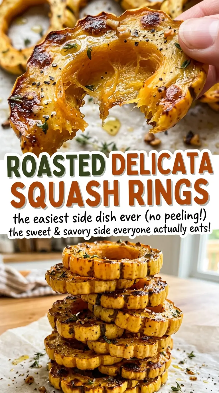 Roasted Delicata Squash Rings tender golden edges