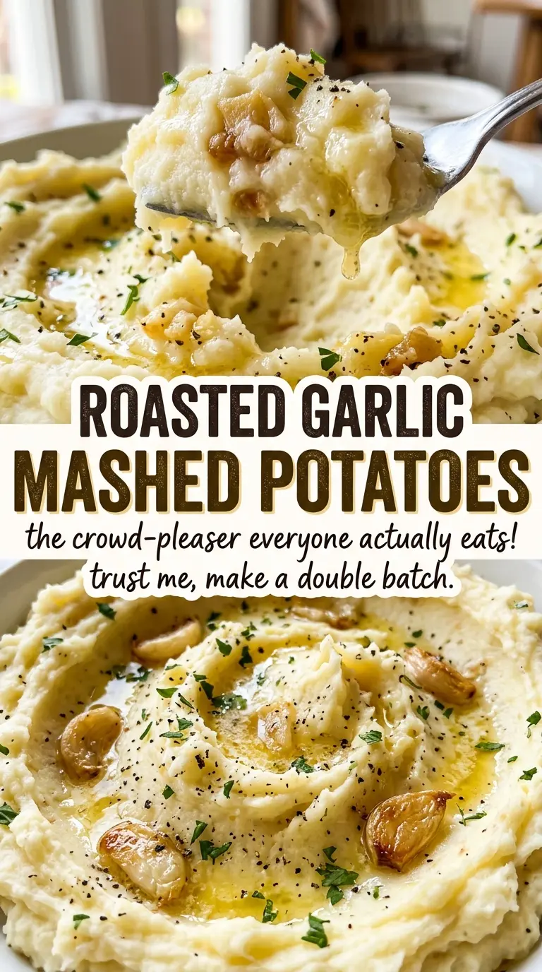 Roasted Garlic Mashed Potatoes fluffy buttery
