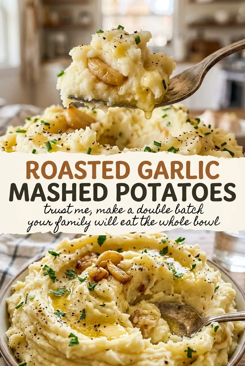 Roasted Garlic Mashed Potatoes creamy smooth