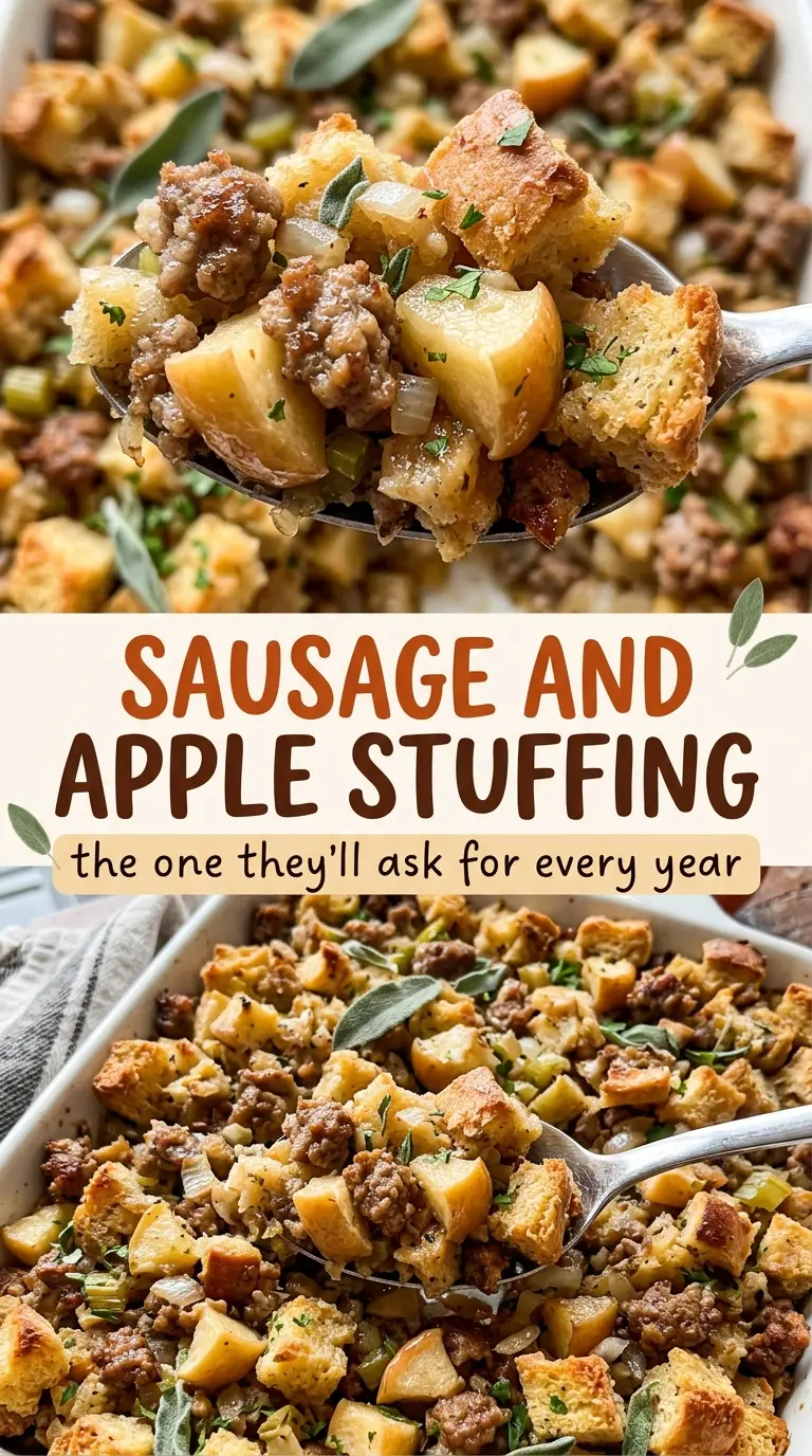 Sausage and Apple Stuffing savory tender bake