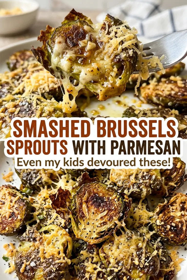Smashed Brussels Sprouts with Parmesan