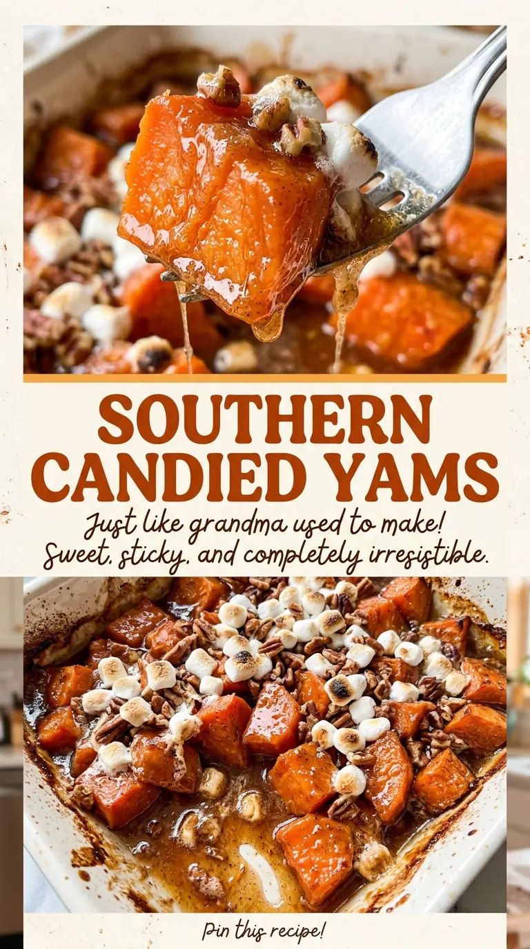 Southern candied yams with tender cinnamon-coated slices