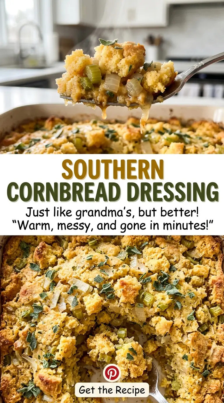 Southern cornbread dressing savory golden casserole