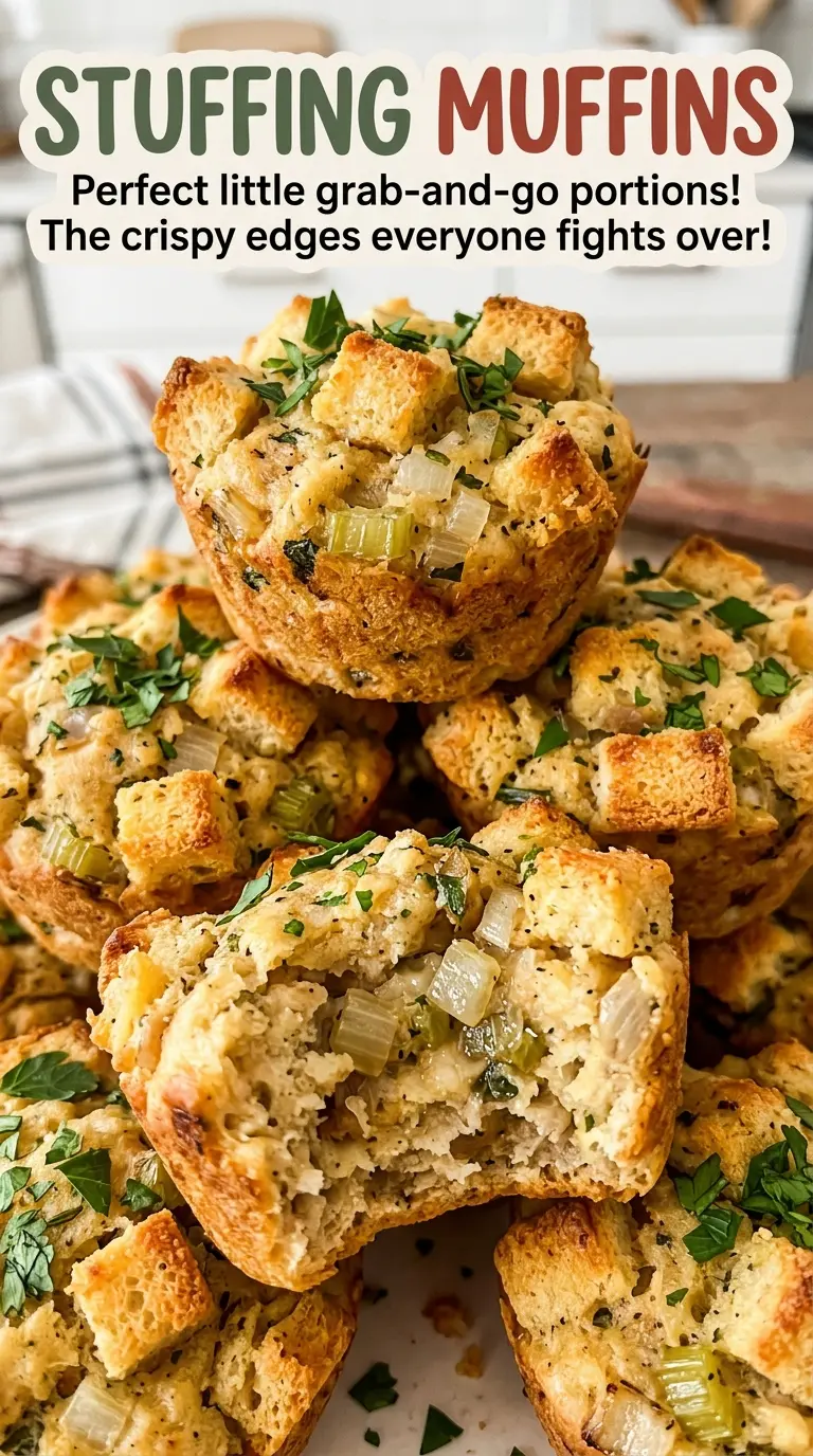 Stuffing Muffins browned savory edges