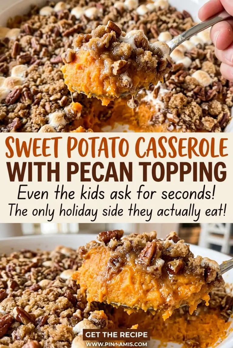 Sweet Potato Casserole with Pecan Topping